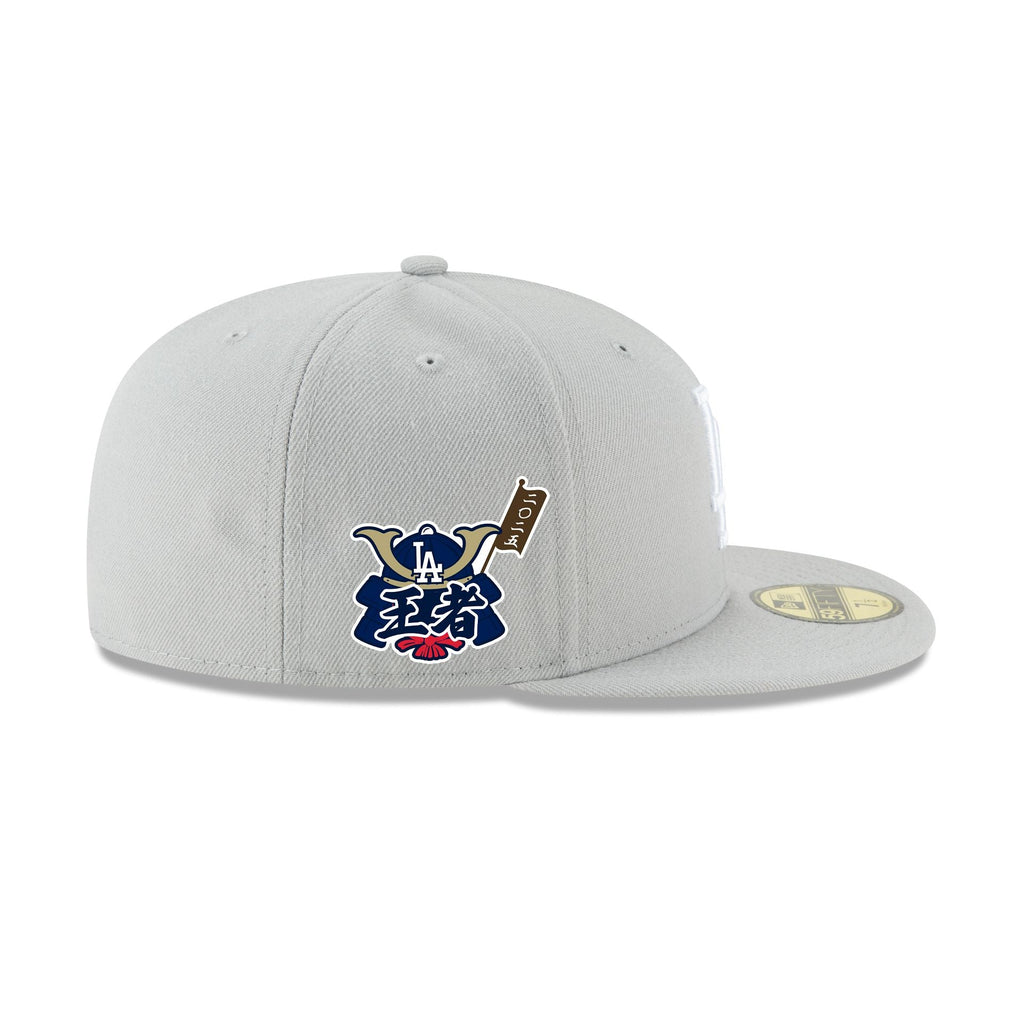 Los Angeles Dodgers 2025 World Series Champions Samurai Patch Gray 59FIFTY Fitted Hat