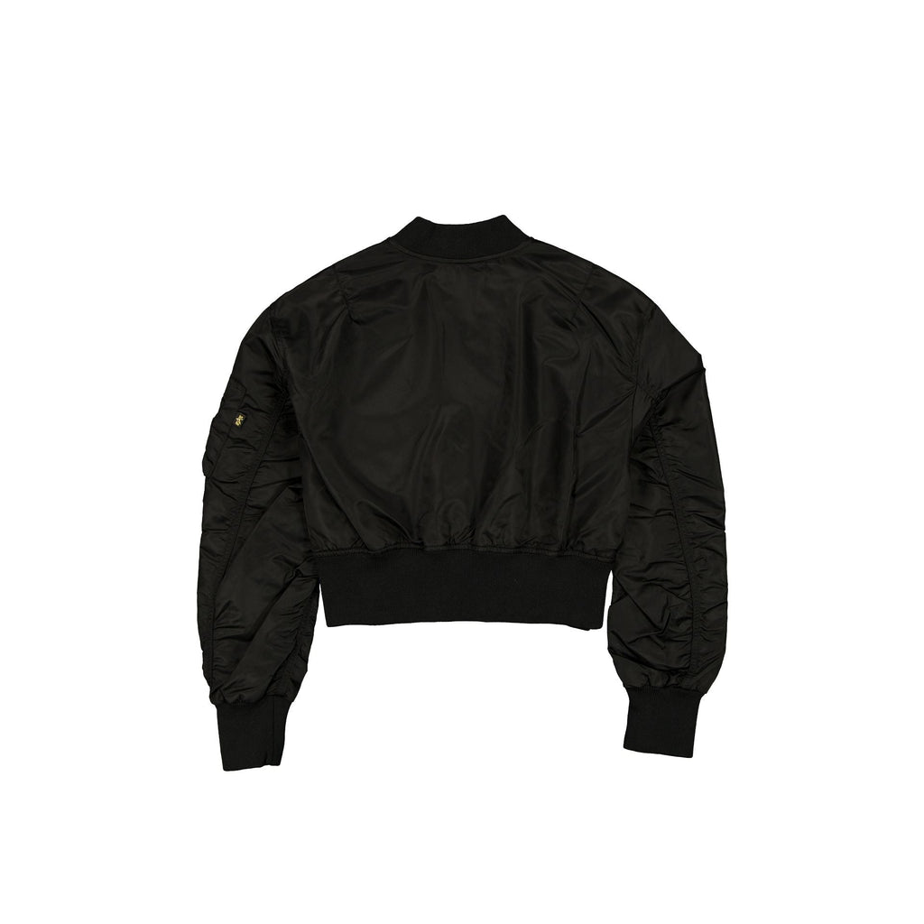 Alpha Industries x Los Angeles Dodgers Black and Gold Women's Cropped L-2B Bomber Jacket
