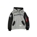 Alpha Industries x Las Vegas Raiders Historic Gray MA-1 Full Zip Fleece Jacket