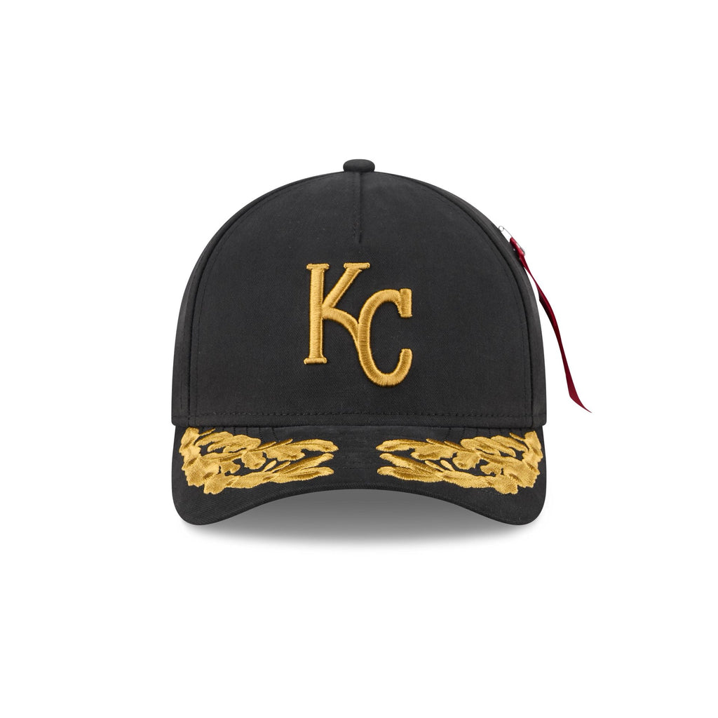 Alpha Industries x Kansas City Royals Black 9FORTY M-Crown A-Frame Snapback Hat