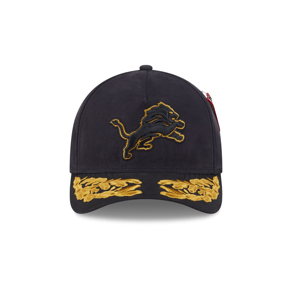 Alpha Industries x Detroit Lions Black 9FORTY M-Crown A-Frame Snapback Hat
