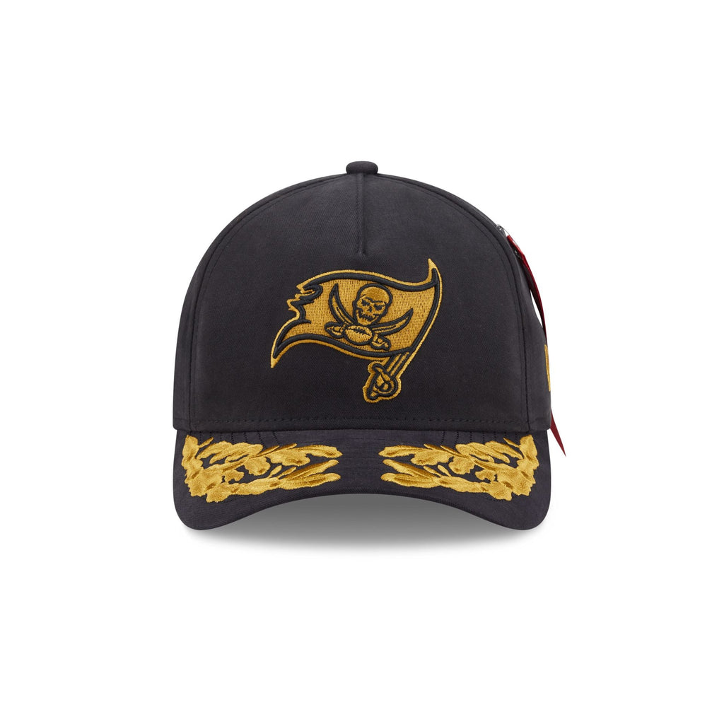 Alpha Industries x Tampa Bay Buccaneers Black 9FORTY M-Crown A-Frame Snapback Hat