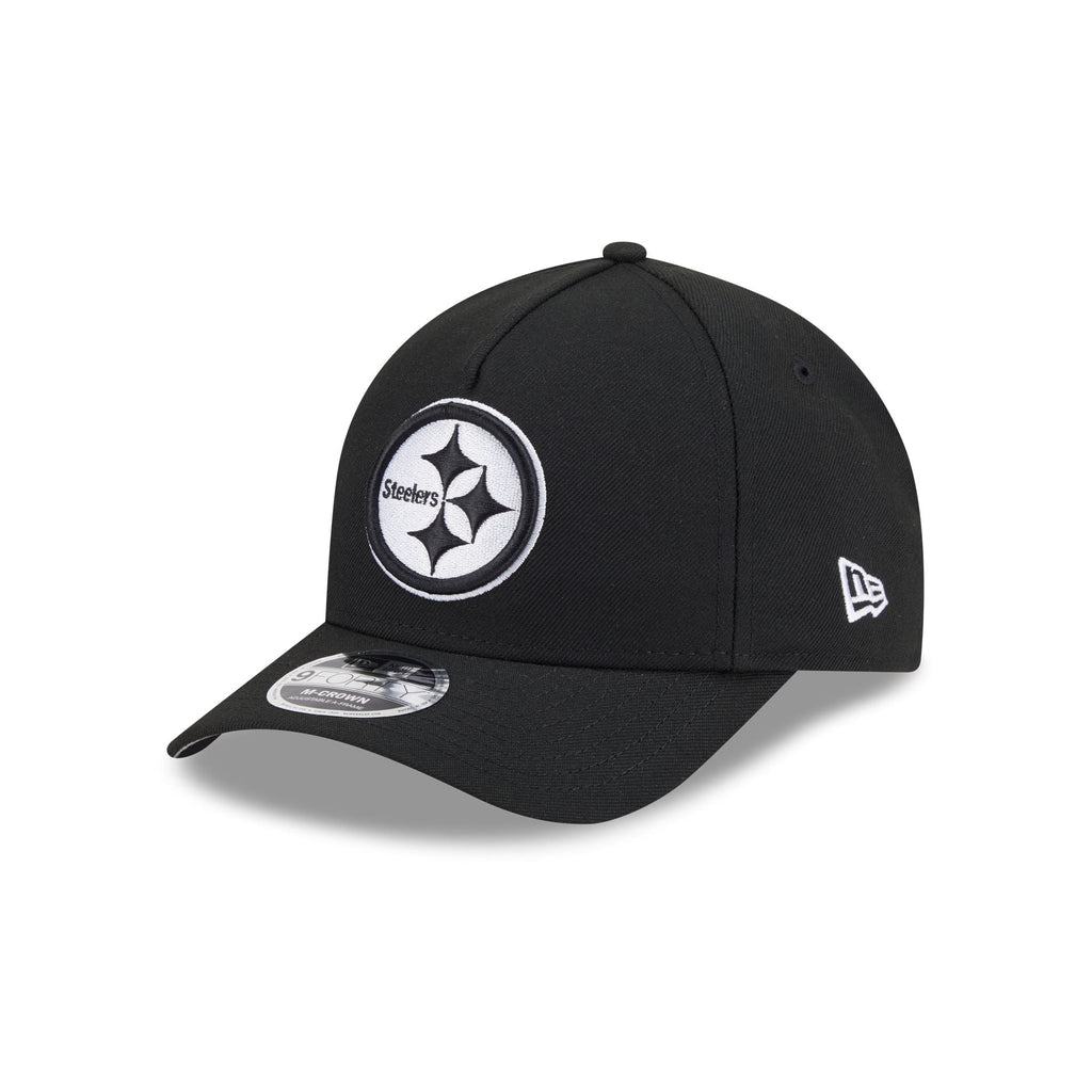 Pittsburgh Steelers Black & White 9FORTY M-Crown A-Frame Snapback Hat