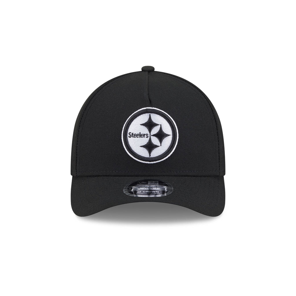 Pittsburgh Steelers Black & White 9FORTY M-Crown A-Frame Snapback Hat
