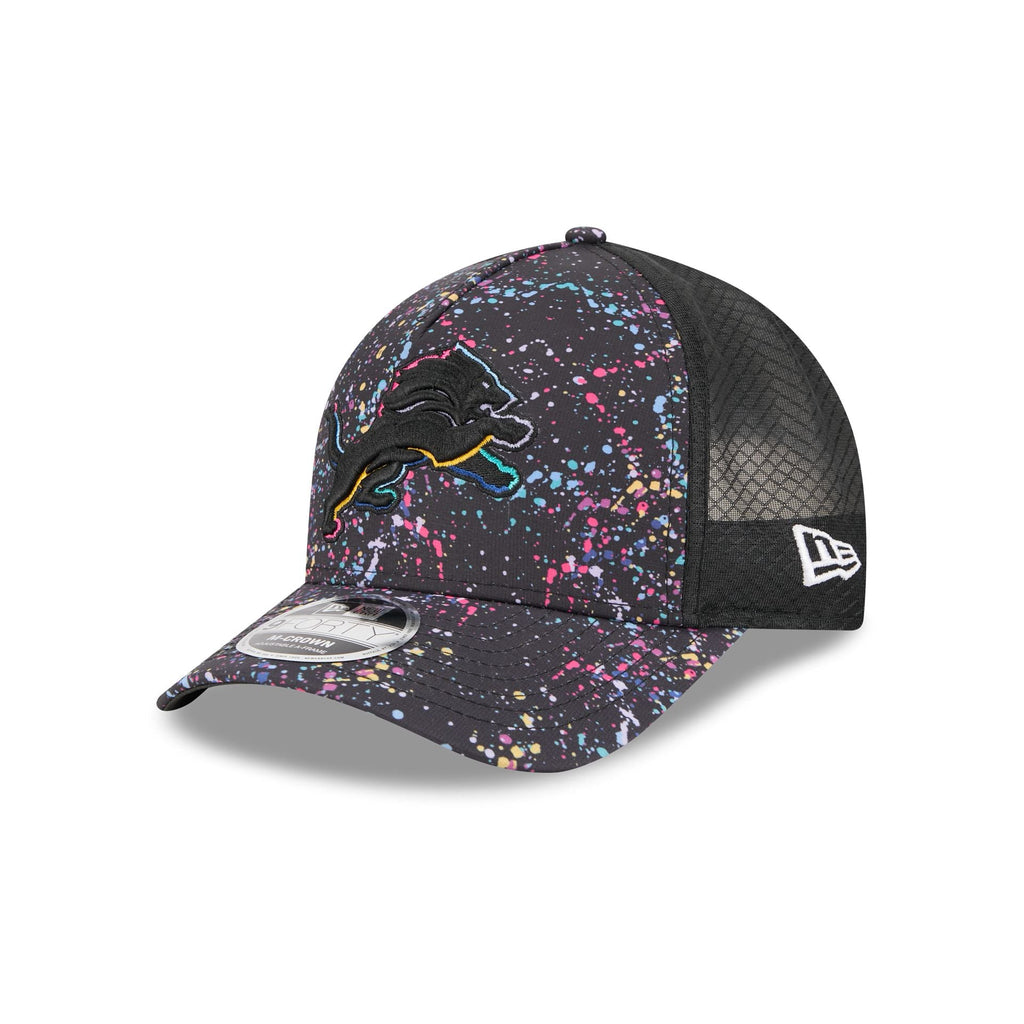Detroit Lions 2025 Crucial Catch 9FORTY M-Crown A-Frame Trucker Hat