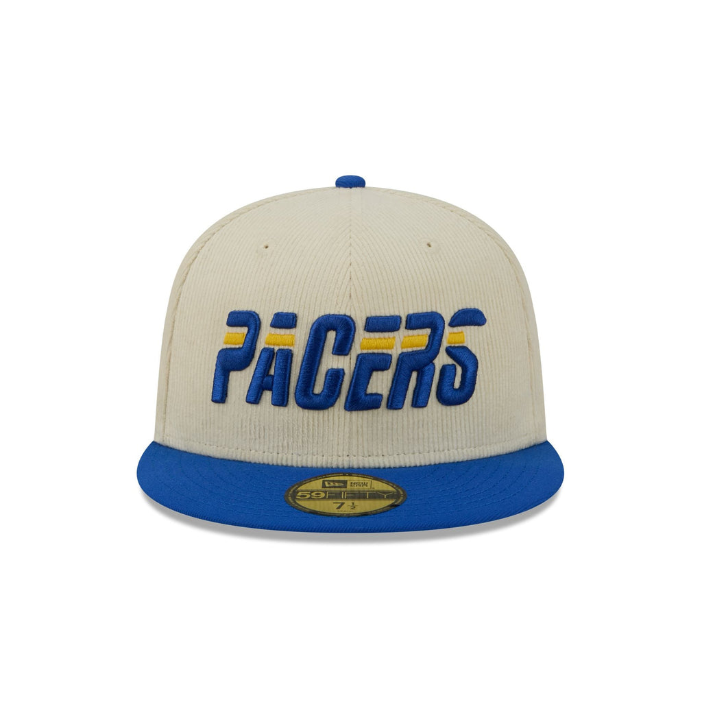 Indiana Pacers 2025 City Edition Chrome White Corduroy 59FIFTY Fitted Hat