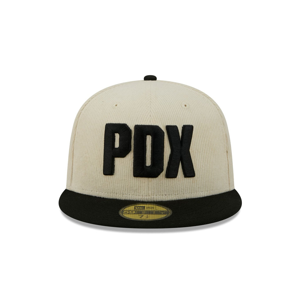 Portland Trail Blazers 2025 City Edition Chrome White Corduroy 59FIFTY Fitted Hat