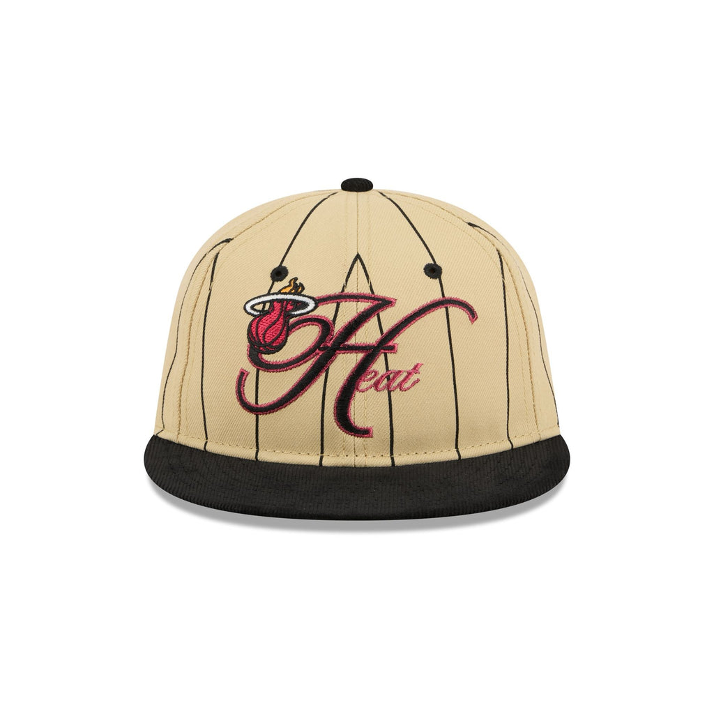 Miami Heat Pinstripe Script Retro Crown 9FIFTY Adjustable Hat