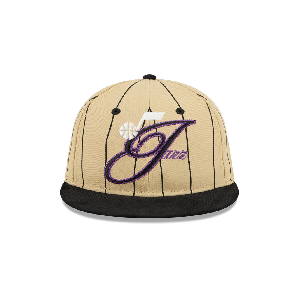 Utah Jazz Pinstripe Script Retro Crown 9FIFTY Adjustable Hat