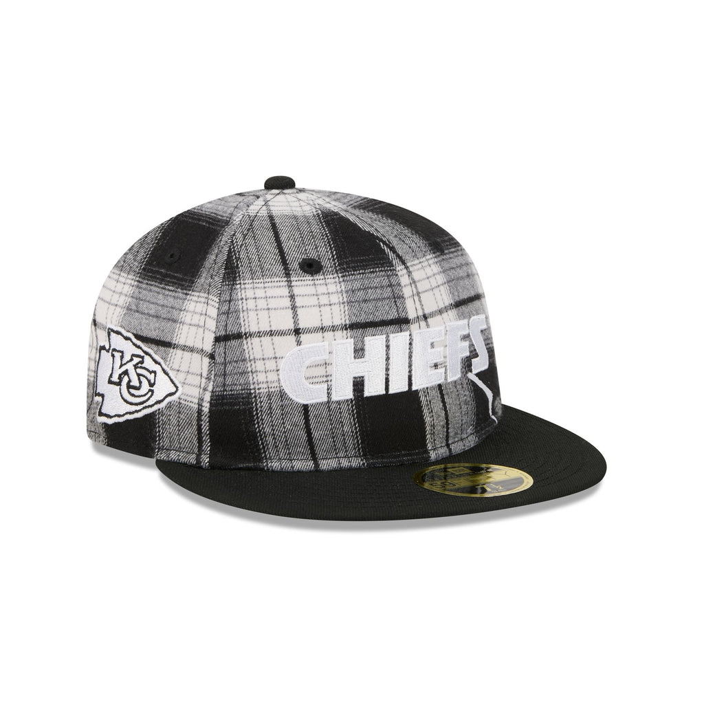 Kansas City Chiefs Grunge Plaid Retro Crown 59FIFTY Fitted Hat