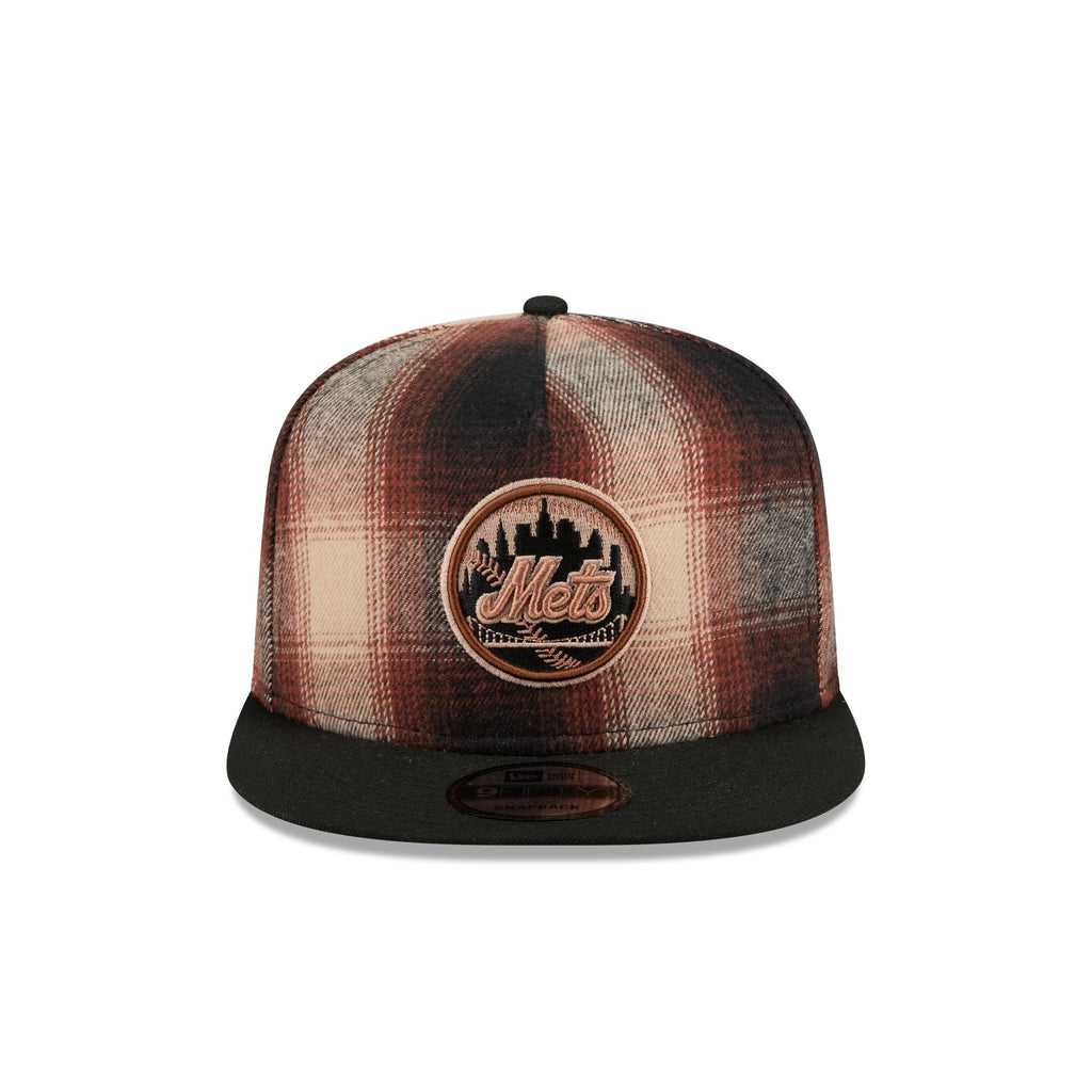 New York Mets Grunge Plaid 9FIFTY A-Frame Adjustable Hat