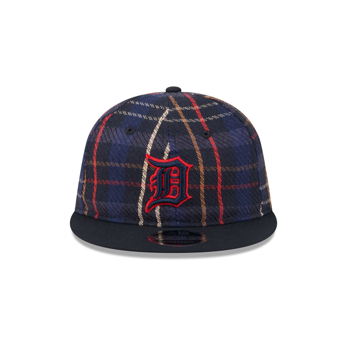 Detroit Tigers Grunge Plaid Retro Crown 9FIFTY Adjustable Hat