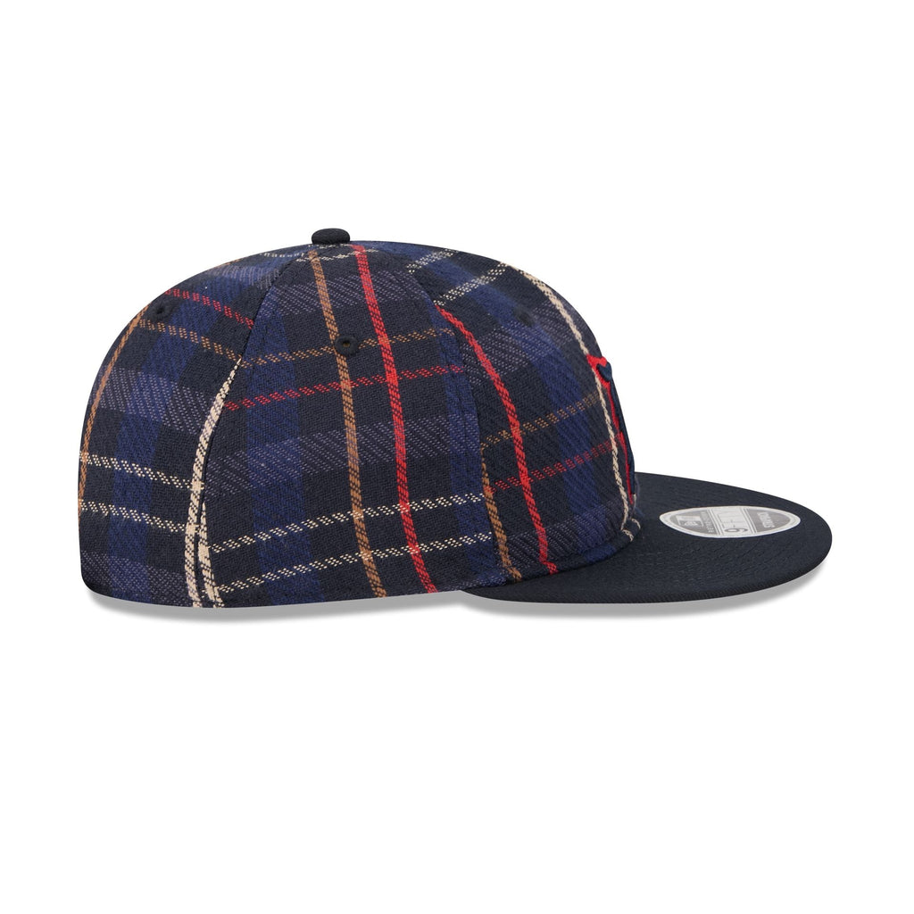 Detroit Tigers Grunge Plaid Retro Crown 9FIFTY Adjustable Hat