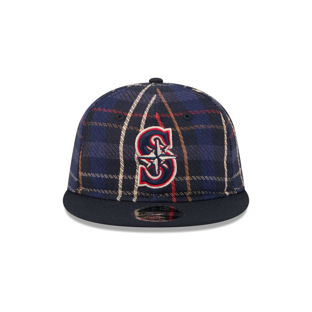 Seattle Mariners Grunge Plaid Retro Crown 9FIFTY Adjustable Hat