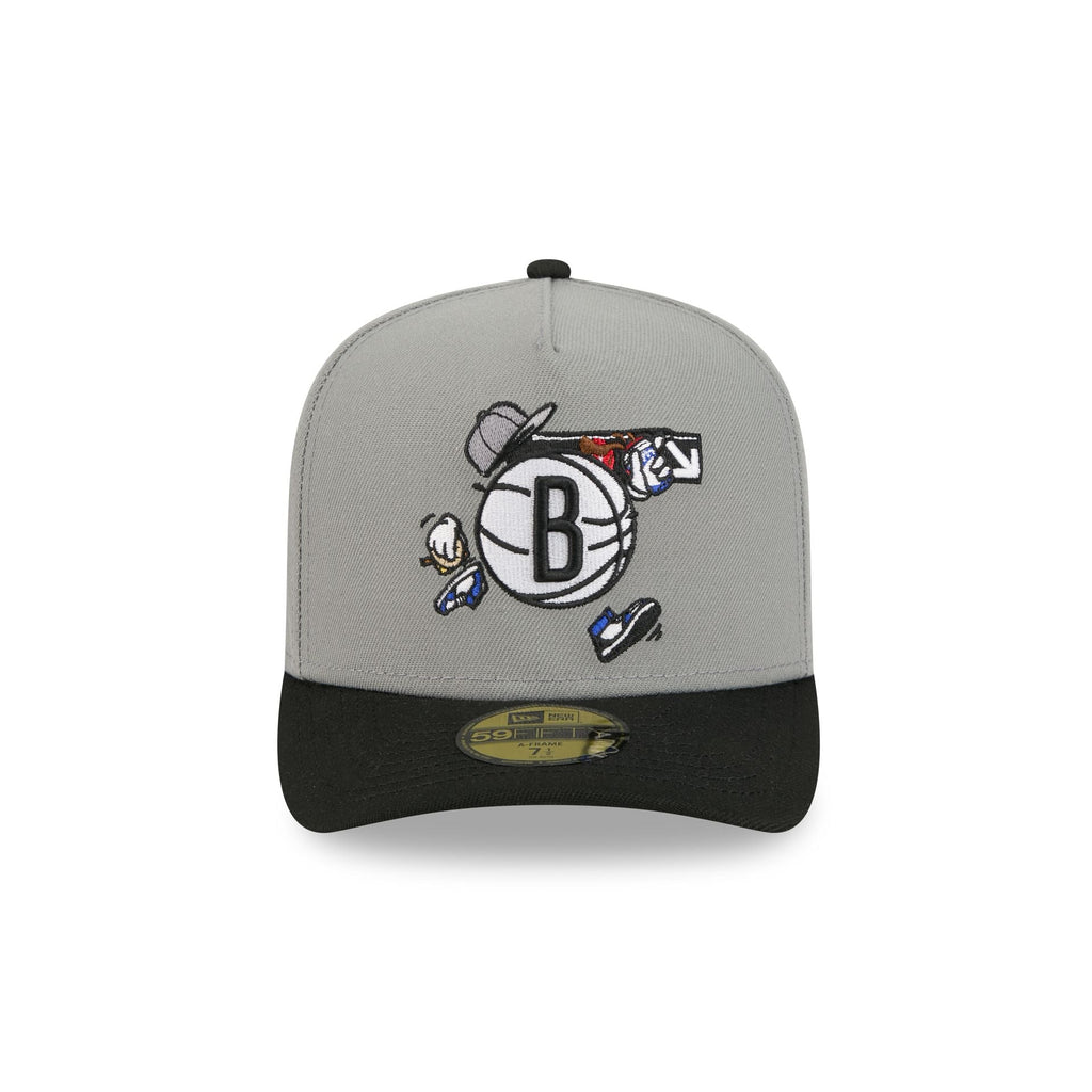 Brooklyn Nets Cartoon 59FIFTY A-Frame Fitted Hat
