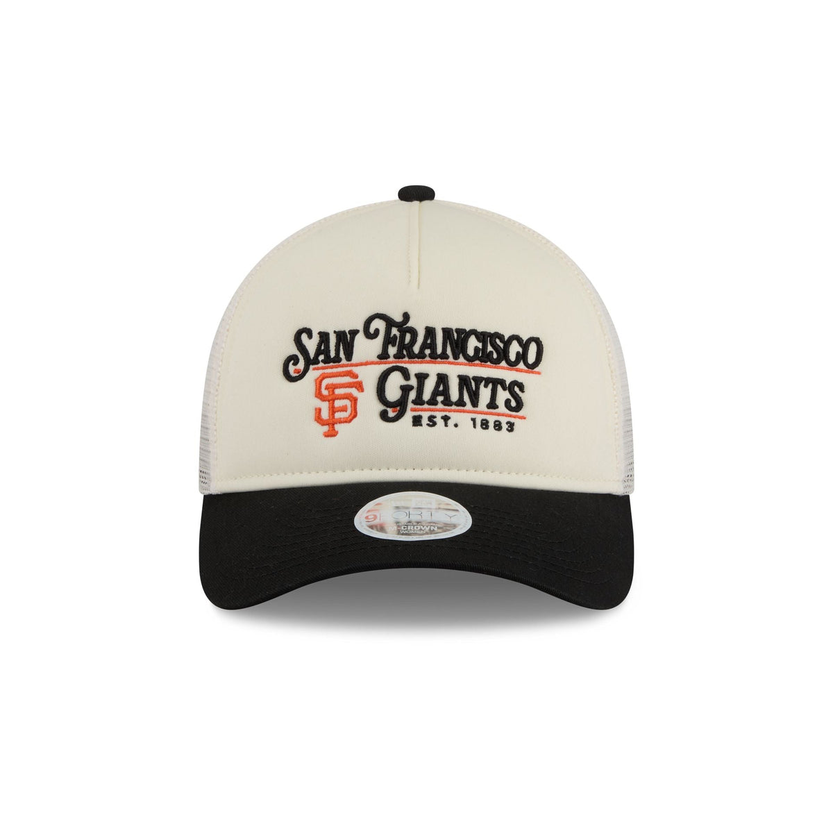 San Francisco Giants Retro Chrome Women's White 9FORTY M-Crown A-Frame Trucker Hat