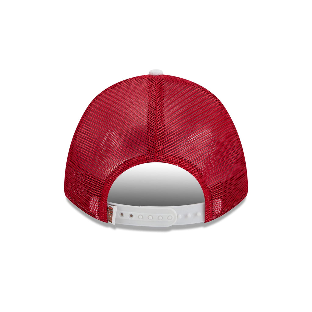 San Francisco 49ers Optic White Felt Logo Women's 9FORTY M-Crown A-Frame Trucker Hat