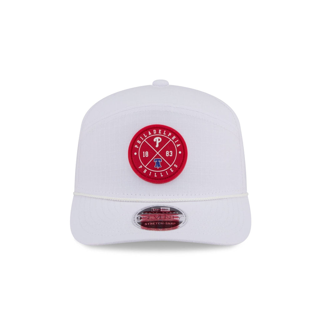 Philadelphia Phillies Circle Logo White Split Panel 9SEVENTY Stretch-Snap Hat