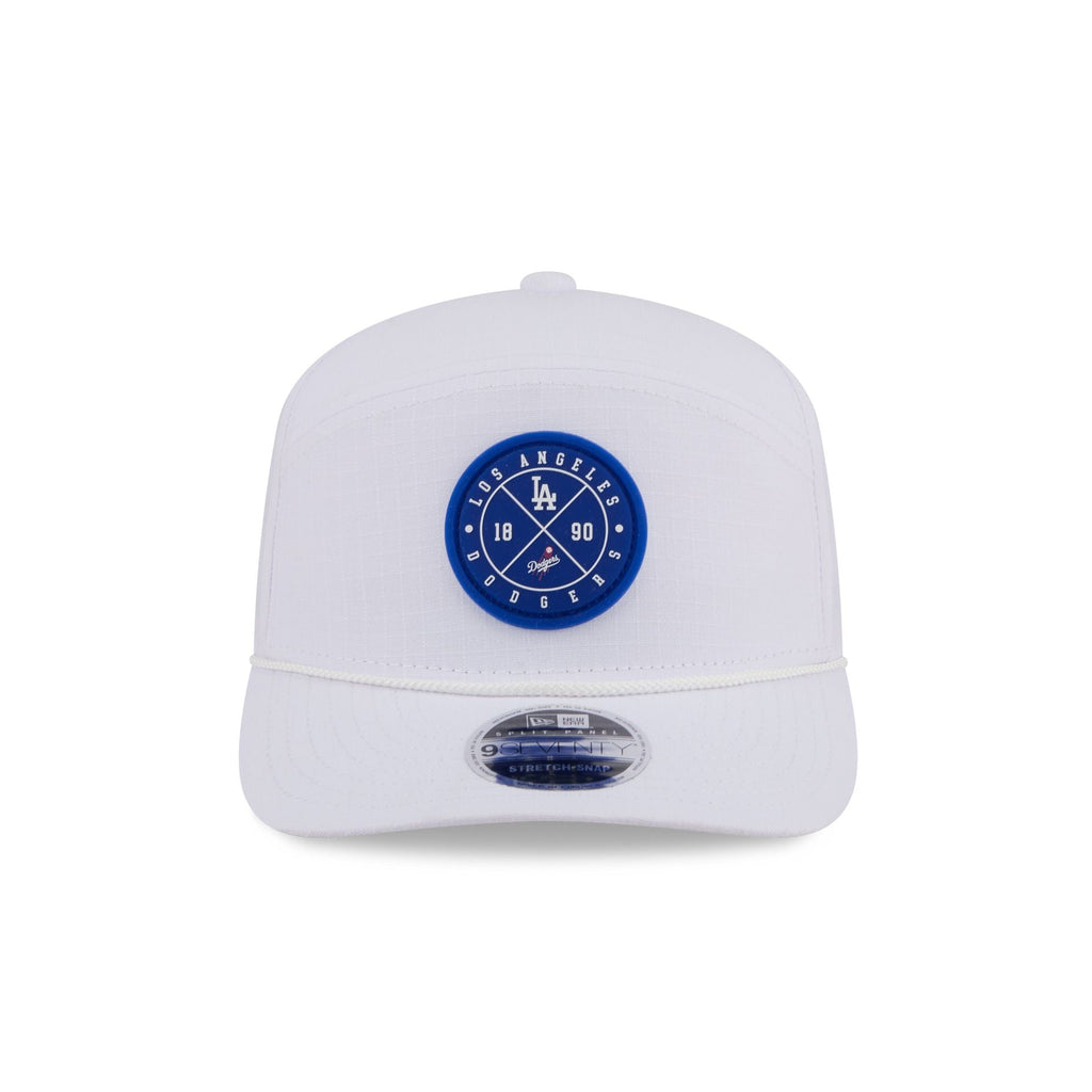 Los Angeles Dodgers Circle Logo White Split Panel 9SEVENTY Stretch-Snap Hat