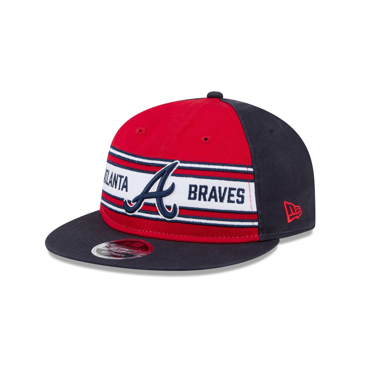 Atlanta Braves Team Stripes Retro Crown 9FIFTY Snapback Hat