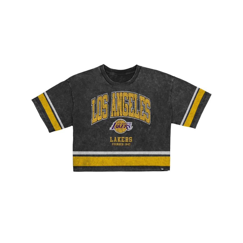 Los Angeles Lakers Women's Vintage Stripe Cropped T-Shirt