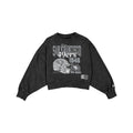 San Francisco 49ers Women's Throwback Cropped Washed Black Crewneck