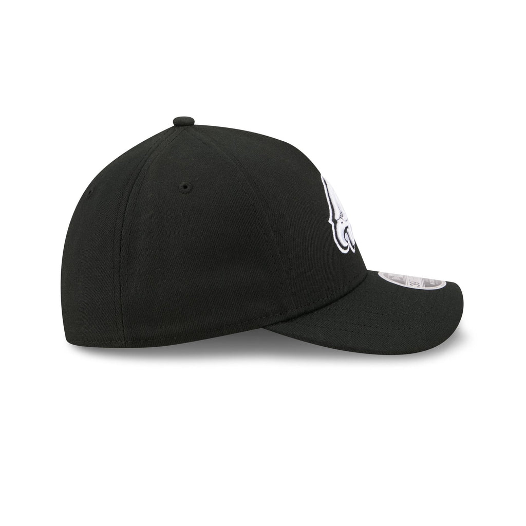 Philadelphia Eagles Poly Black & White 39THIRTY M-Crown A-Frame Stretch Fit Hat