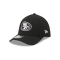 San Francisco 49ers Poly Black & White 39THIRTY M-Crown A-Frame Stretch Fit Hat