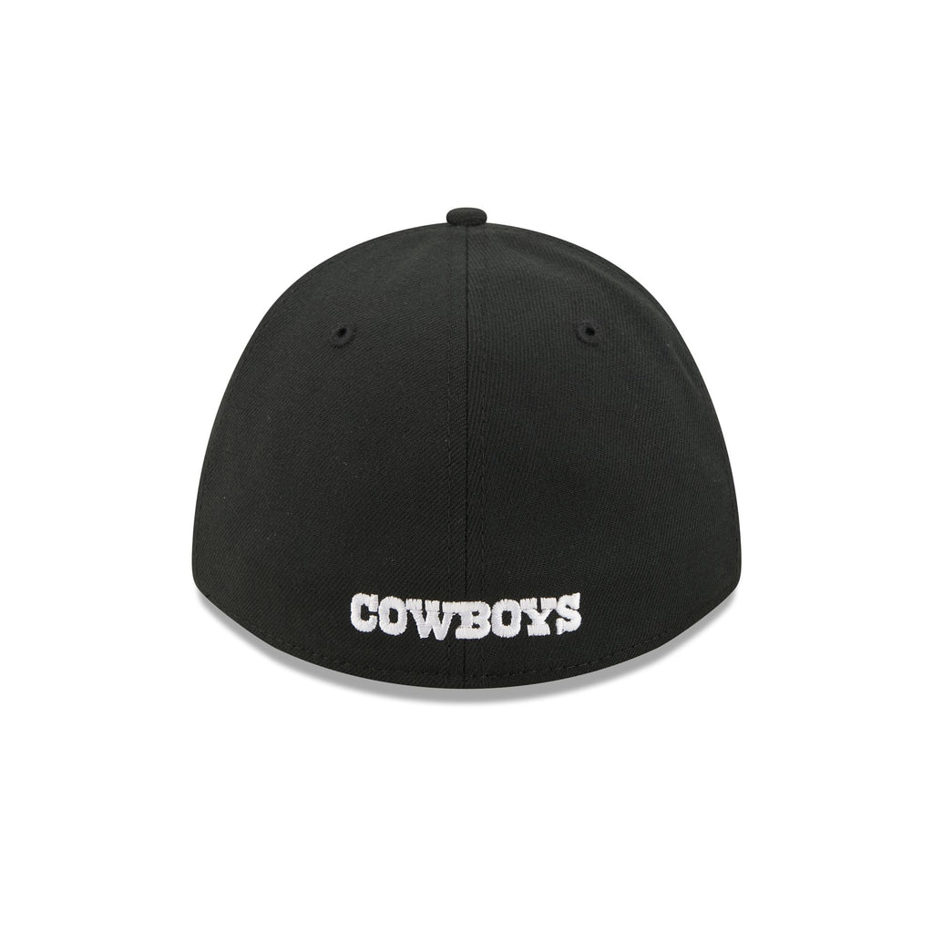 Dallas Cowboys Poly Black & White 39THIRTY M-Crown Stretch Fit Hat