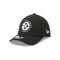 Pittsburgh Steelers Poly Black & White 39THIRTY M-Crown Stretch Fit Hat