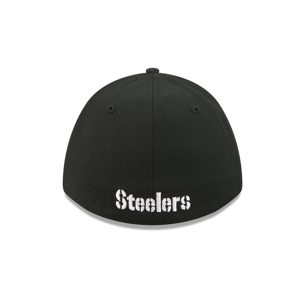 Pittsburgh Steelers Poly Black & White 39THIRTY M-Crown Stretch Fit Hat