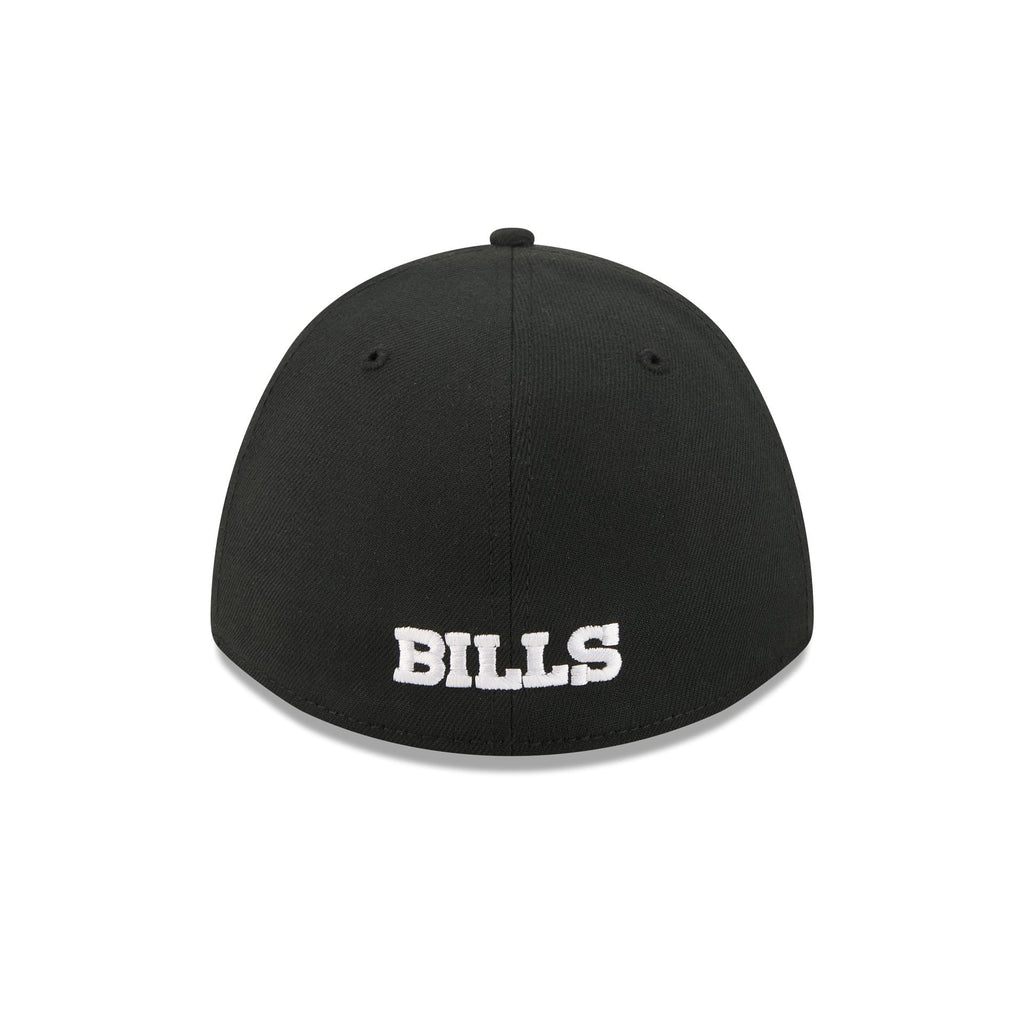 Buffalo Bills Poly Black & White 39THIRTY M-Crown Stretch Fit Hat