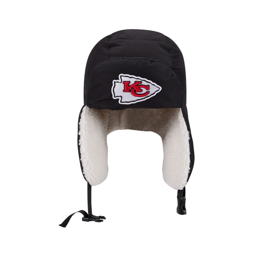 Alpha Industries x Kansas City Chiefs Black Puffer Trapper Hat