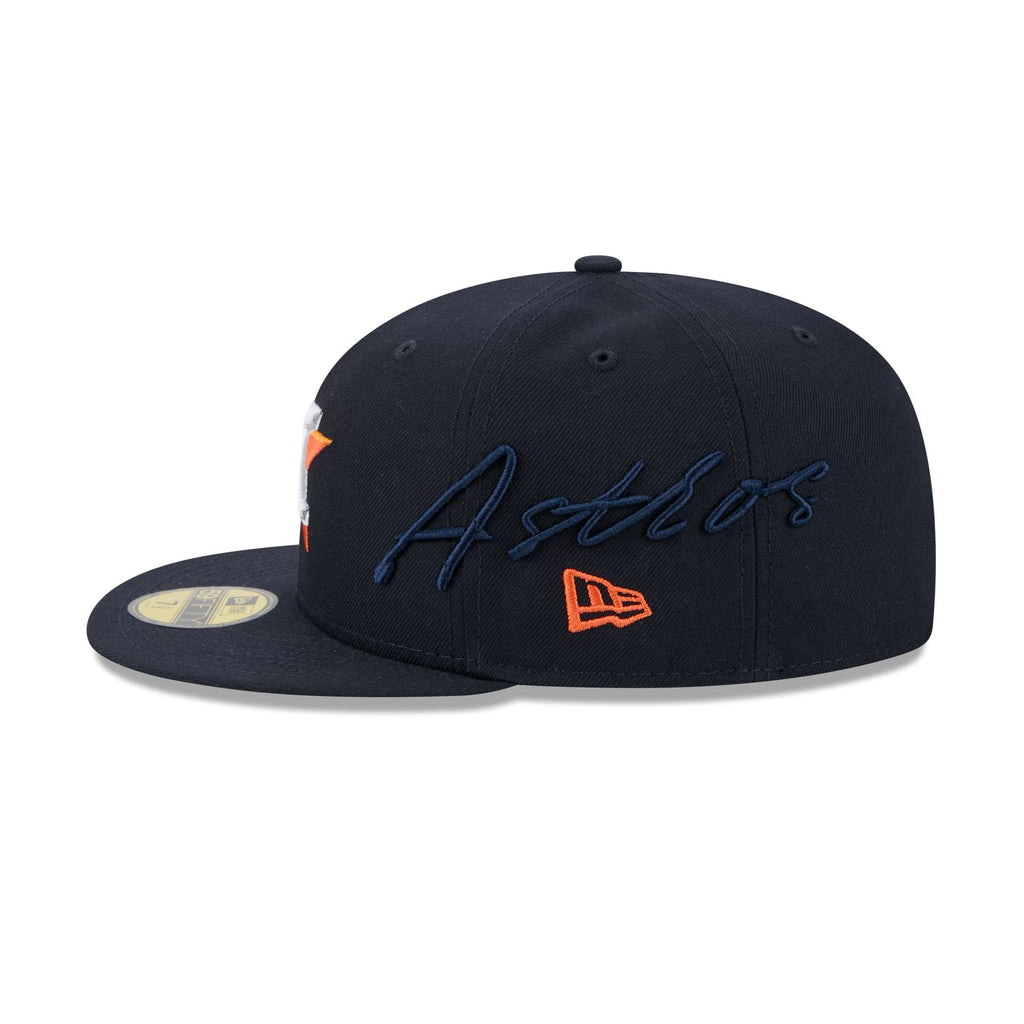 Houston Astros Side Script 59FIFTY Fitted Hat