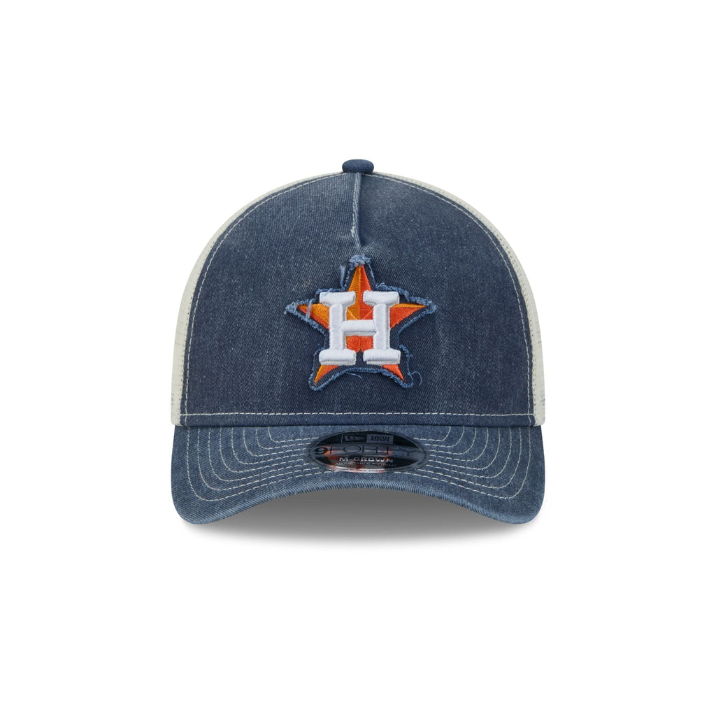Houston Astros Frayed Logo 9FORTY M-Crown A-Frame Trucker Hat