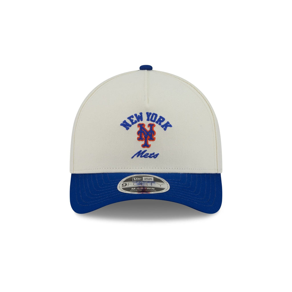 New York Mets Arched Graphic Chrome White 9FORTY M-Crown A-Frame Snapback Hat