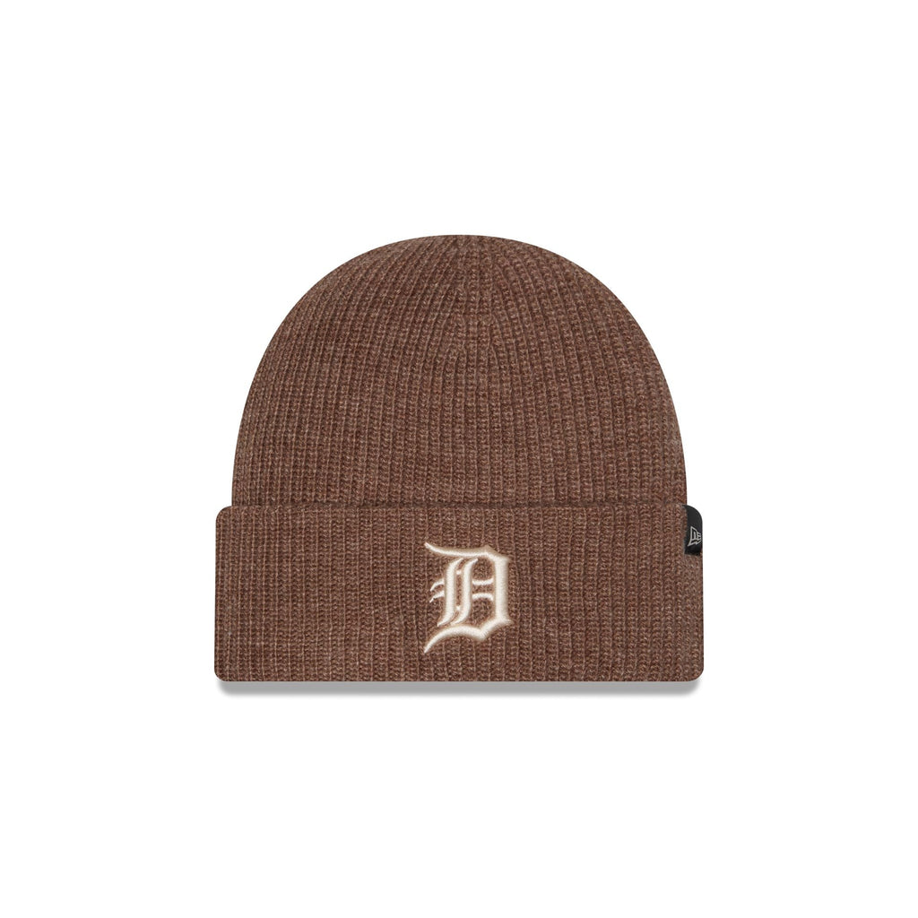 Detroit Tigers Woolen Tan Short Cuff Knit Beanie Hat
