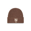 New York Mets Woolen Tan Short Cuff Knit Beanie Hat