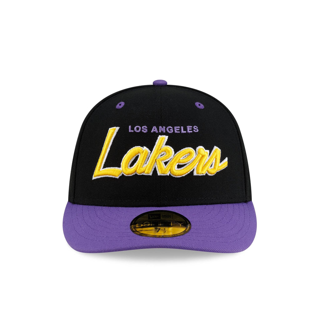 Los Angeles Lakers Hardwood Classics 90s Script 59FIFTY Fitted Hat