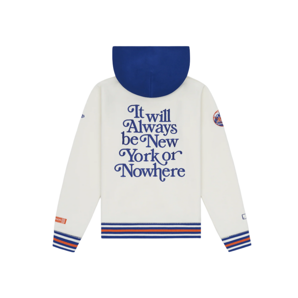 New York or Nowhere x New York Mets Chrome White Motto Hoodie